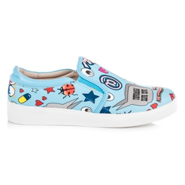 Komiksowe Slipony Vices niebieskie