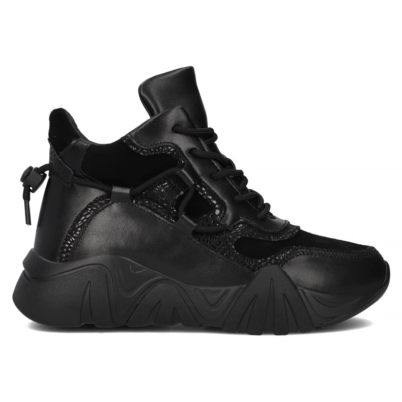 Skórzane botki na platformie Filippo DBT6367/24 Bk czarne