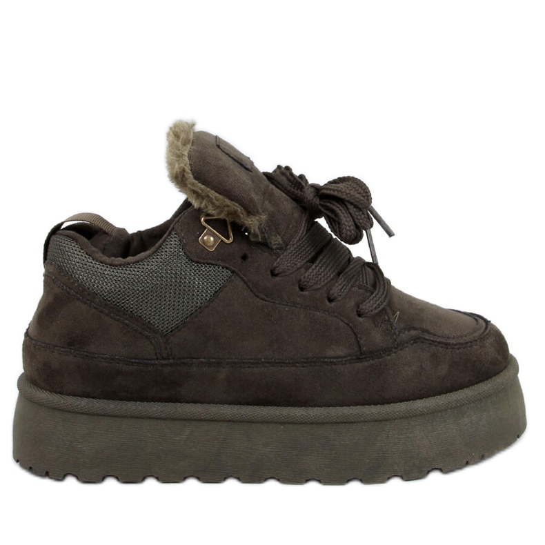 Sneakersy na platformie ocieplane Skinner Green zielone