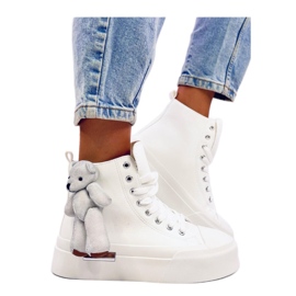 Trampki z misiem Rooks White - Inello białe