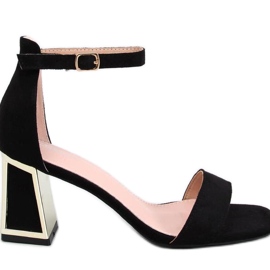 Sandałki na obcasie Auguste Black czarne