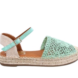 Sandałki ażurowe espadryle Green zielone