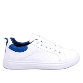 Trampki damskie WHITE/ROYAL BLUE białe