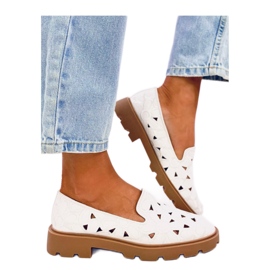 Mokasyny ażurowe  White białe