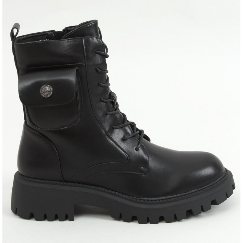 Workery z kieszonką czarne JJ06P Black - Inello