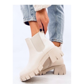 Sztyblety na szerokim obcasie Ledeck Beige Pu - Inello beżowy