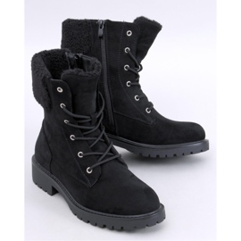 Botki sznurowane z barankiem Barkoi Black - Inello czarne