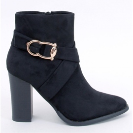 Botki na obcasie Janisa Black - Inello czarne