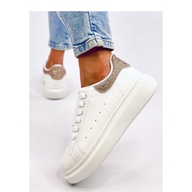 Sneakersy na platformie Gold białe