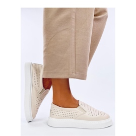 Trampki slip-on ażurowe Beige beżowy