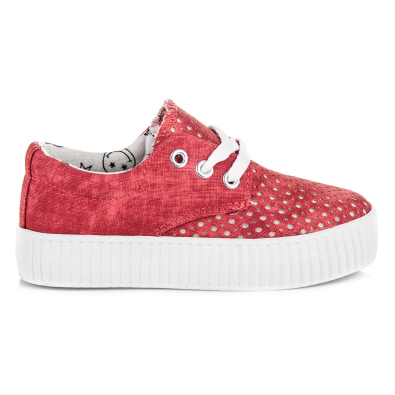 Kylie Wiązane Trampki Na Platformie czerwone