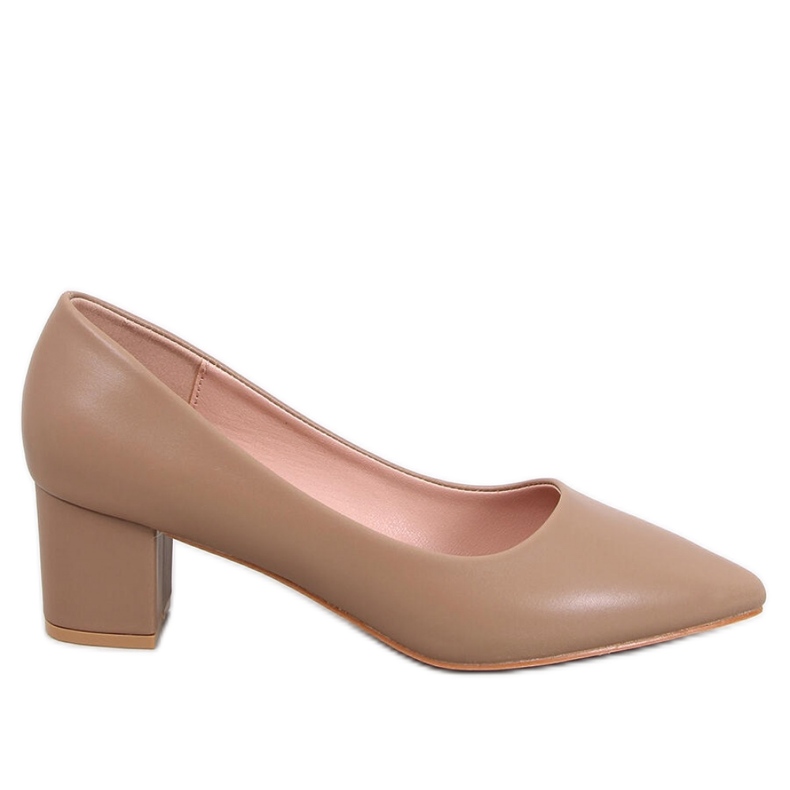 Czółenka na niskim obcasie Khaki brązowe