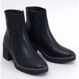 Botki na kauczukowym obcasie Tamika Black - Inello czarne