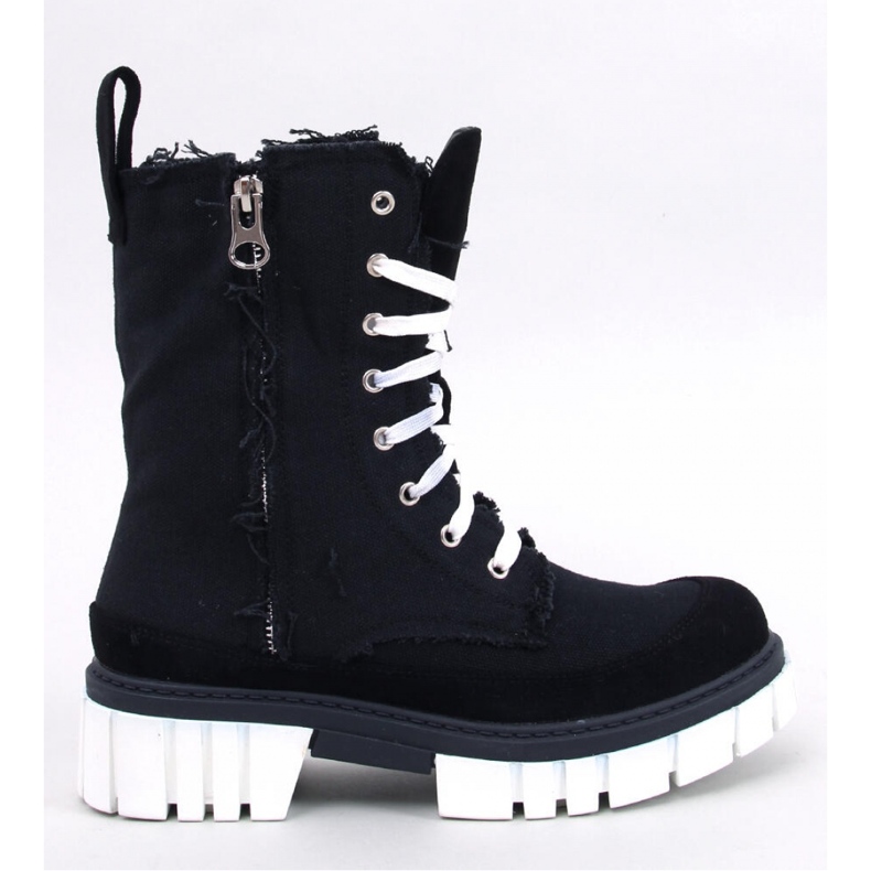 Botki płócienne na protektorze Vaugh Black - Inello czarne