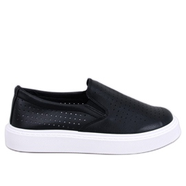 Trampki slip-on ażurowe  Black czarne
