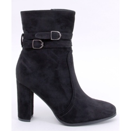 Botki zamszowe na obcasie Dianes Black - Inello czarne