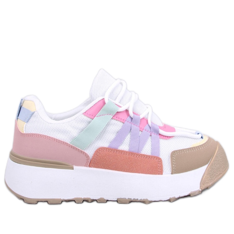 Sneakersy damskie na wysokiej podeszwie białe