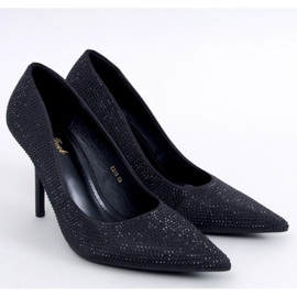 Szpilki damskie z cyrkoniami Paulis Black - Inello czarne