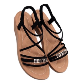 Minimalistyczne sandałki na delikatnym podwyższeniu Black czarne