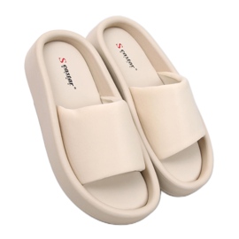 Sandał Miękkie klapki damskie Fontes Beige - Inello beżowy