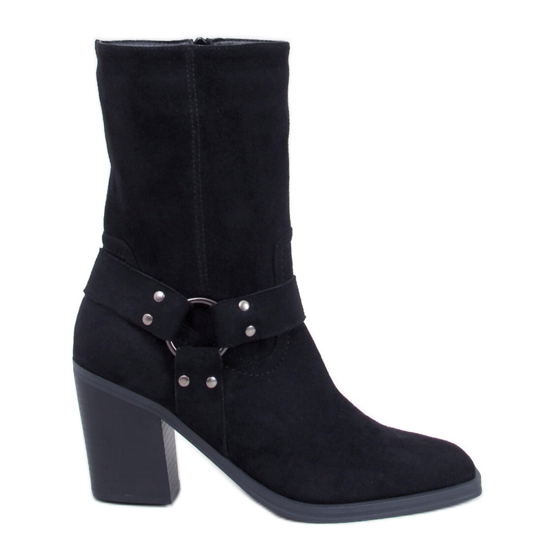 Botki zamszowe kowbojki Hardin Black - Inello czarne