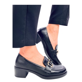 Czółenka na szerokim obcasie Rabier Black - Inello czarne