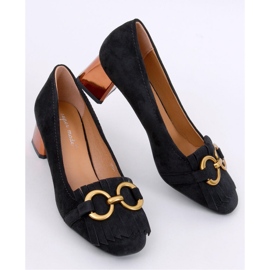 Czółenka na miedzianym obcasie Weinn Black - Inello czarne