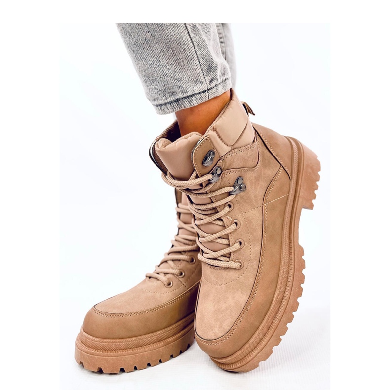 Botki traperki Mathen Khaki - Inello brązowe