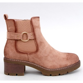 Sztyblety na niskim obcasie Airon Khaki - Inello brązowe