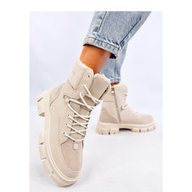 Botki sznurowane ocieplane Torey White - Inello beżowy