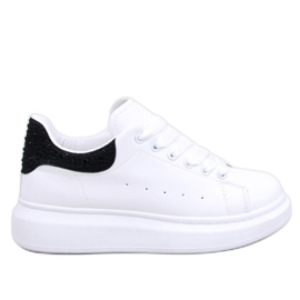 Sneakersy na platformie z cyrkoniami Parkss WHITE/BLACK - Inello czarne