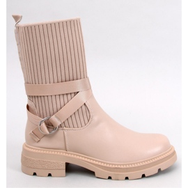 Botki z elastyczną cholewką Shaffer Khaki - Inello beżowy