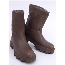 Botki z prostą cholewką Bunton Army Green - Inello brązowe