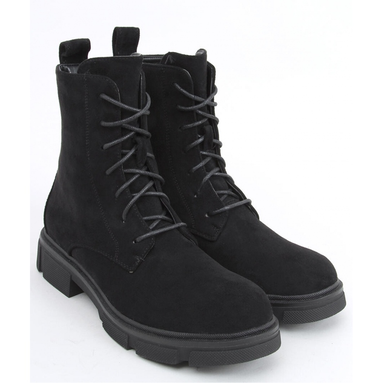 Workery sznurowane Zoe Black - Inello czarne