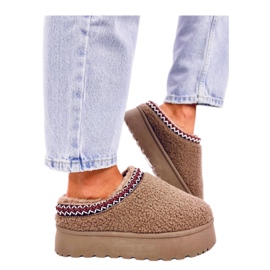 Śniegowce krótkie z barankiem Lamb Khaki - Inello brązowe