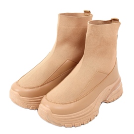 Buty sportowe skarpetkowe camel ZP03 Camel - Inello brązowe