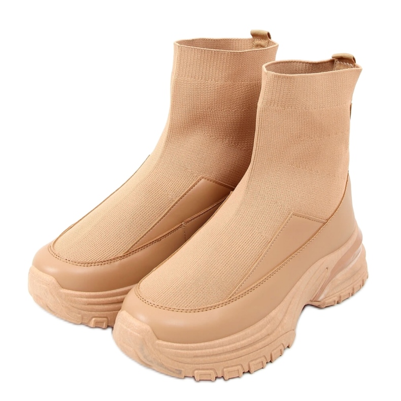 Buty sportowe skarpetkowe camel ZP03 Camel - Inello brązowe