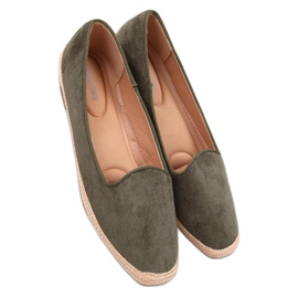 Baleriny espadryle damskie Ballot Olive - Inello zielone