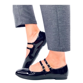 Baleriny lakierowane w stylu Mary Jane Liths Black - Inello czarne