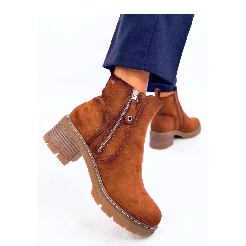 Botki na protektorze Linea Brown - Inello brązowe