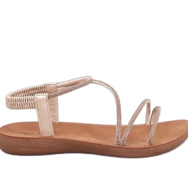 Sandałki damskie lekkie Prostis Gold - Inello żółte