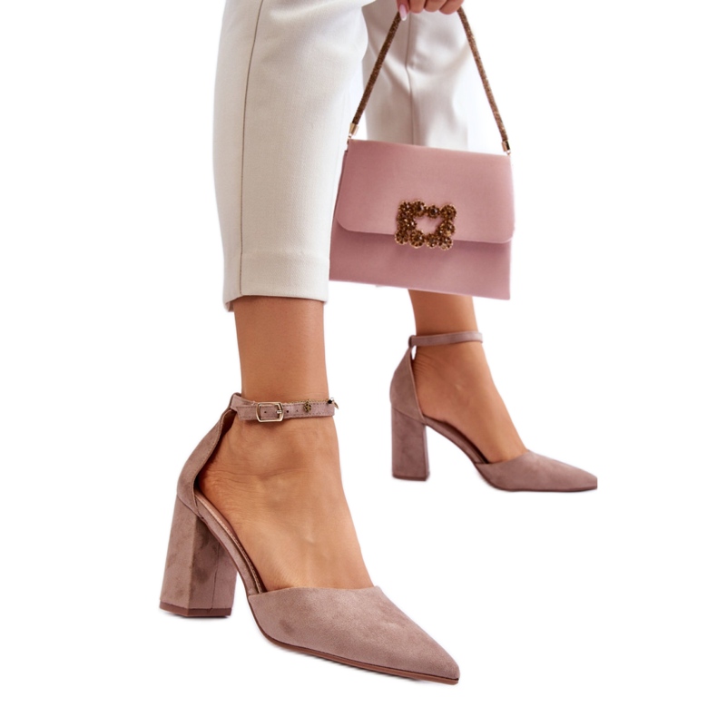 Czółenka Model Lexie QA203P Dark Beige - Step in style beżowy