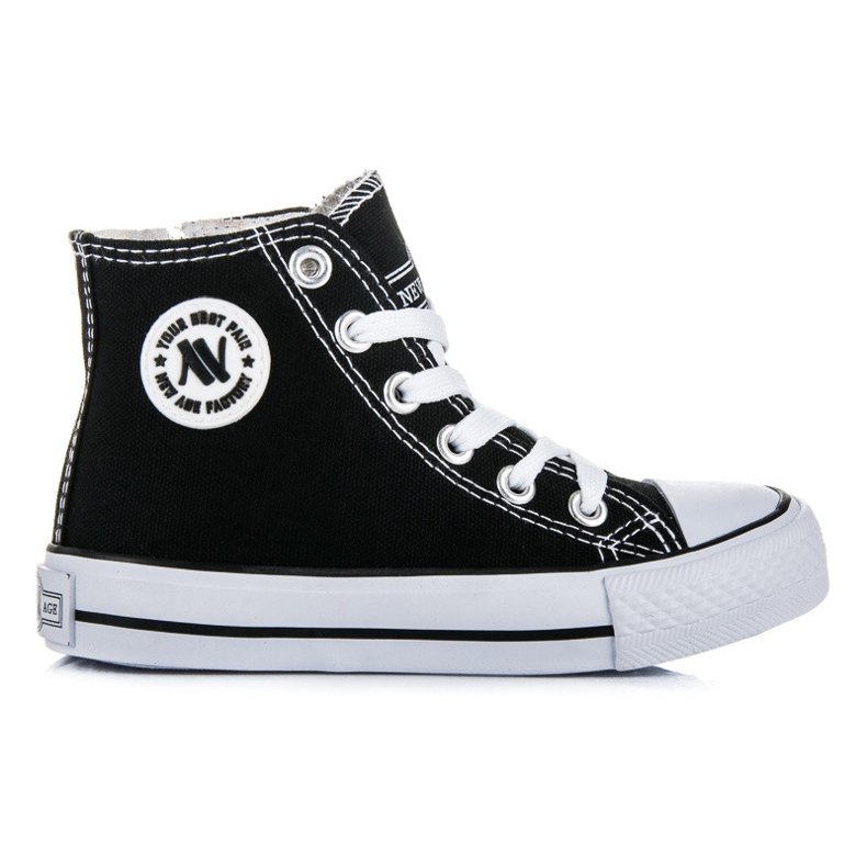 New Age Dziecięce tenisówki na suwak czarne