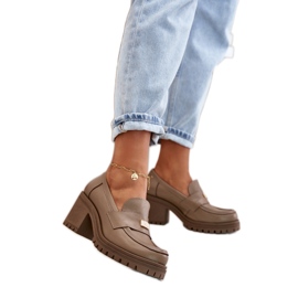 Półbuty Model Zazoo 20168 Dark Beige - Step in style beżowy