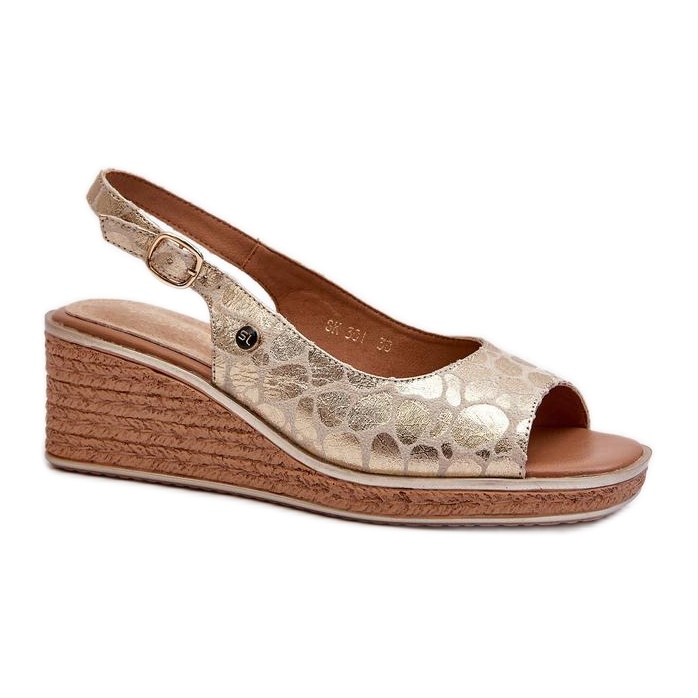Sandały Model Sergio Leone SK301 Gold Wąż - Step in style żółte