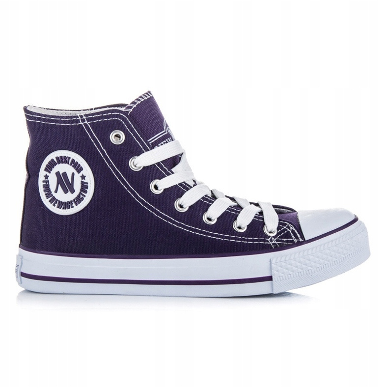 New Age Wiązane wysokie tenisówki fioletowe