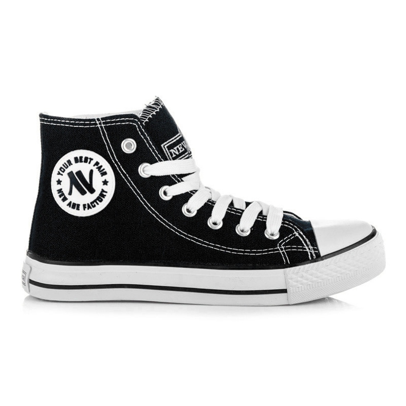 New Age Wiązane Wysokie Tenisówki czarne