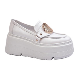 Mokasyny Model Zazoo 3458 White - Step in style białe