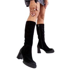 Kozaki Model Lemar Ceraxa 70133 Black Zamsz - Step in style czarne