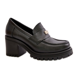 Półbuty damskie na słupku Zazoo czarne